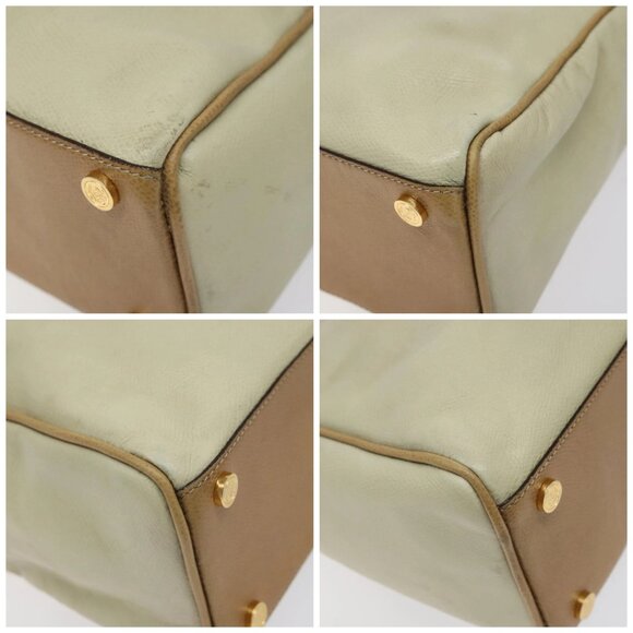 LOEWE Anagram Business Bag Leather 2way Beige Gold Auth 121886 - Picture 14 of 16